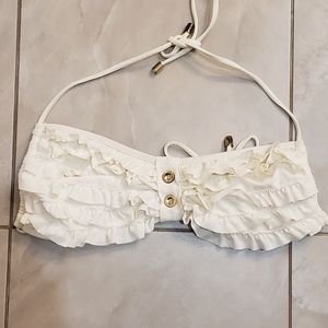 Ruffle halter strap bikini top